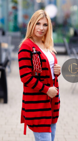 Sweter Astrid Red wiązany