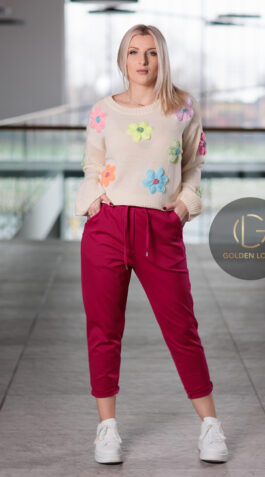 Sweter Flowers Colors Nude