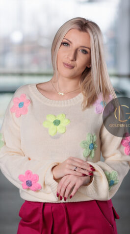 Sweter Flowers Colors Nude