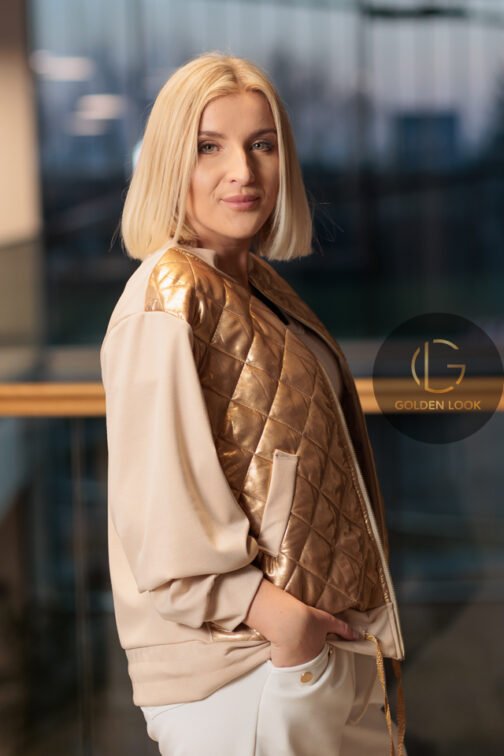 Bluza Lamya Beige/Gold - obrazek 4