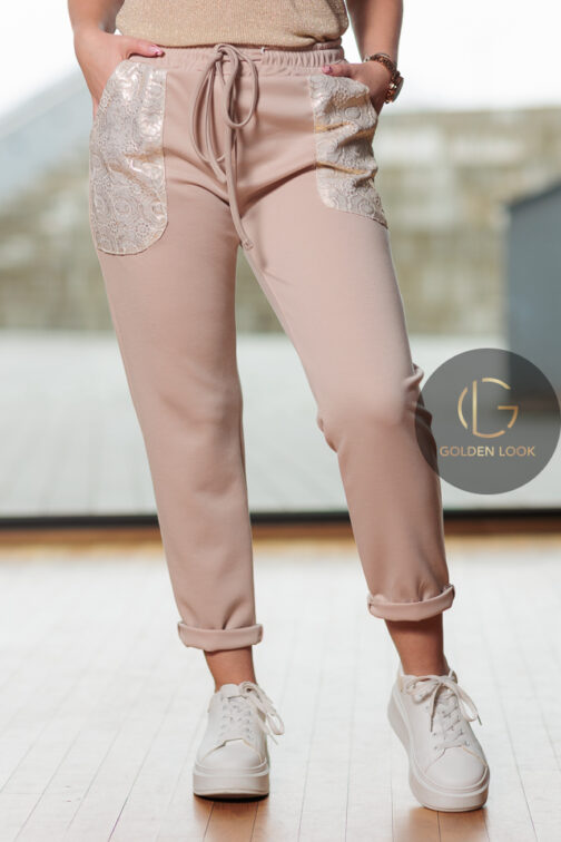 Spodnie Beige/Gold