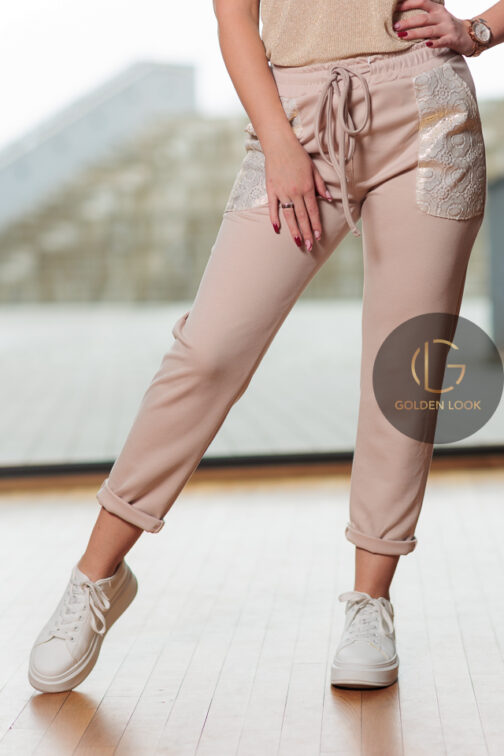 Spodnie Beige/Gold - obrazek 2