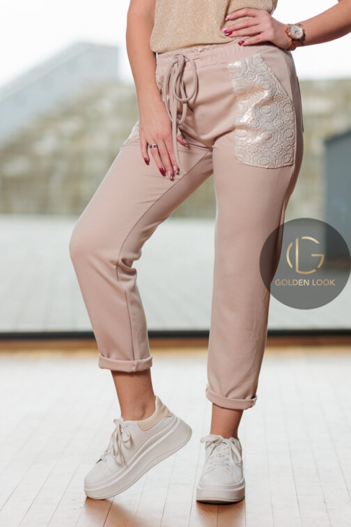 Spodnie Beige/Gold - obrazek 3