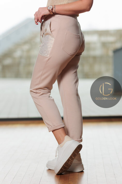 Spodnie Beige/Gold - obrazek 4