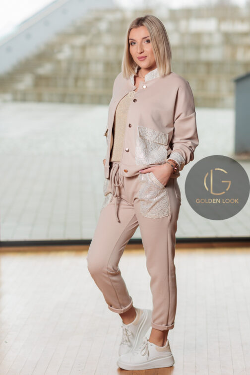 Spodnie Beige/Gold - obrazek 5